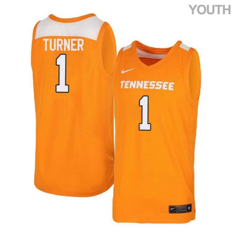 Youth 1 Lamonte Turner Orange White Elite Tennessee Volunteers Basketball Jersey