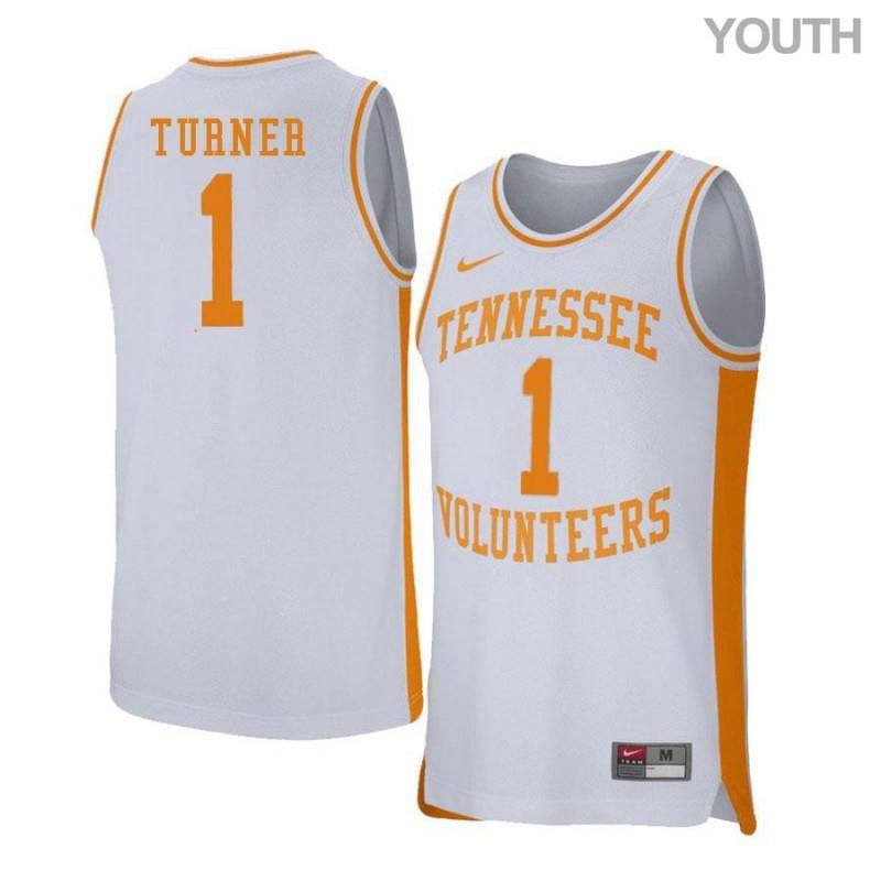 Youth 1 Lamonte Turner White Retro Elite Tennessee Volunteers Basketball Jersey