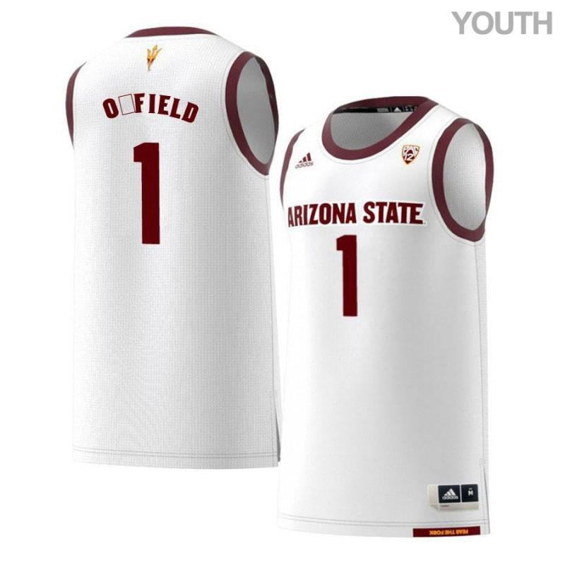 Youth 1 Maurice Ofield White Retro Arizona State Sun Devils Basketball Jersey