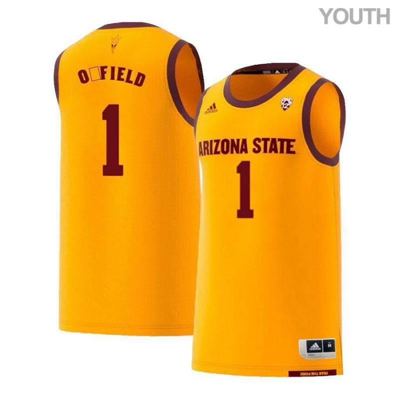 Youth 1 Maurice Ofield Yellow Retro Arizona State Sun Devils Basketball Jersey