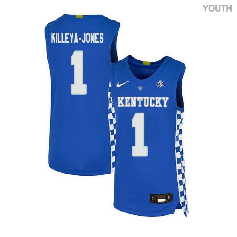 Youth 1 Sacha Killeya-jones Royal Blue Elite Kentucky Wildcats Basketball Jersey