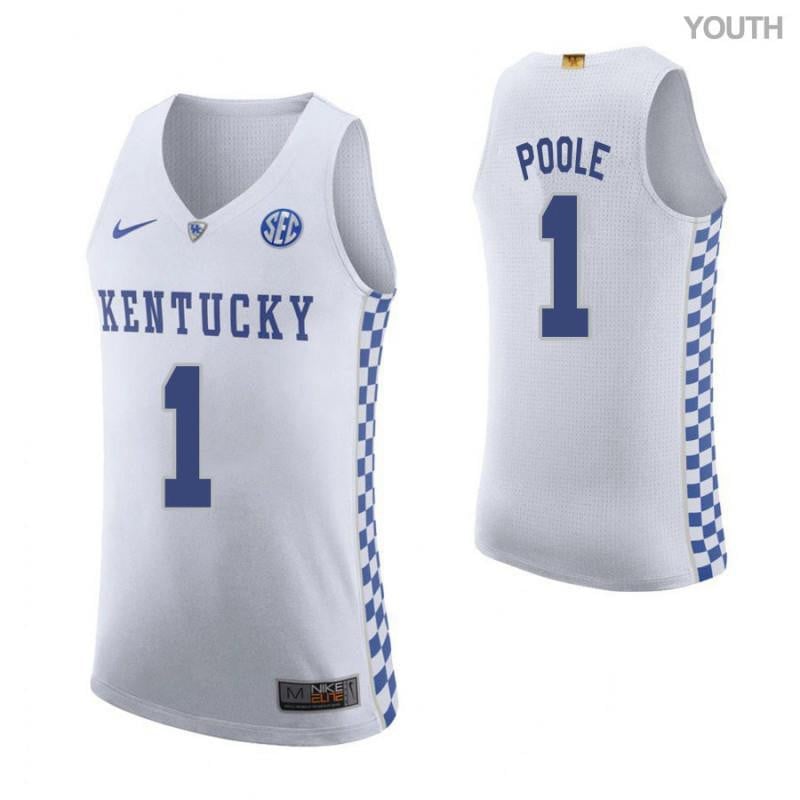 Youth 1 Stacey Poole Road White Elite Kentucky Wildcats Basketball Jersey