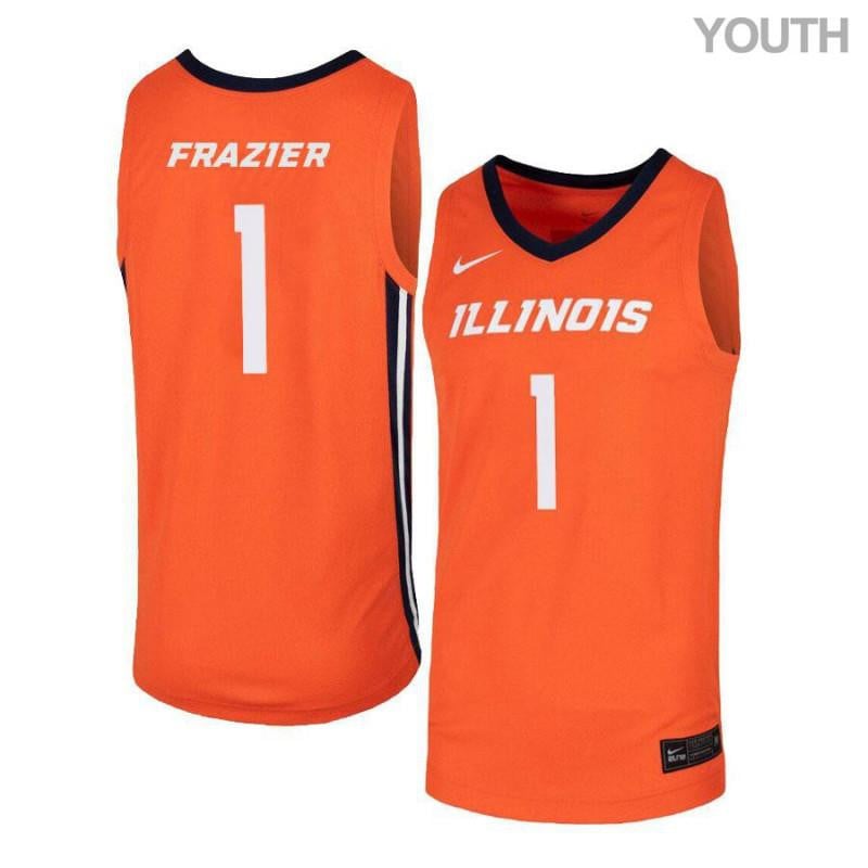 Youth 1 Trent Frazier Orange Elite Illinois Fighting Illini Basketball Jersey