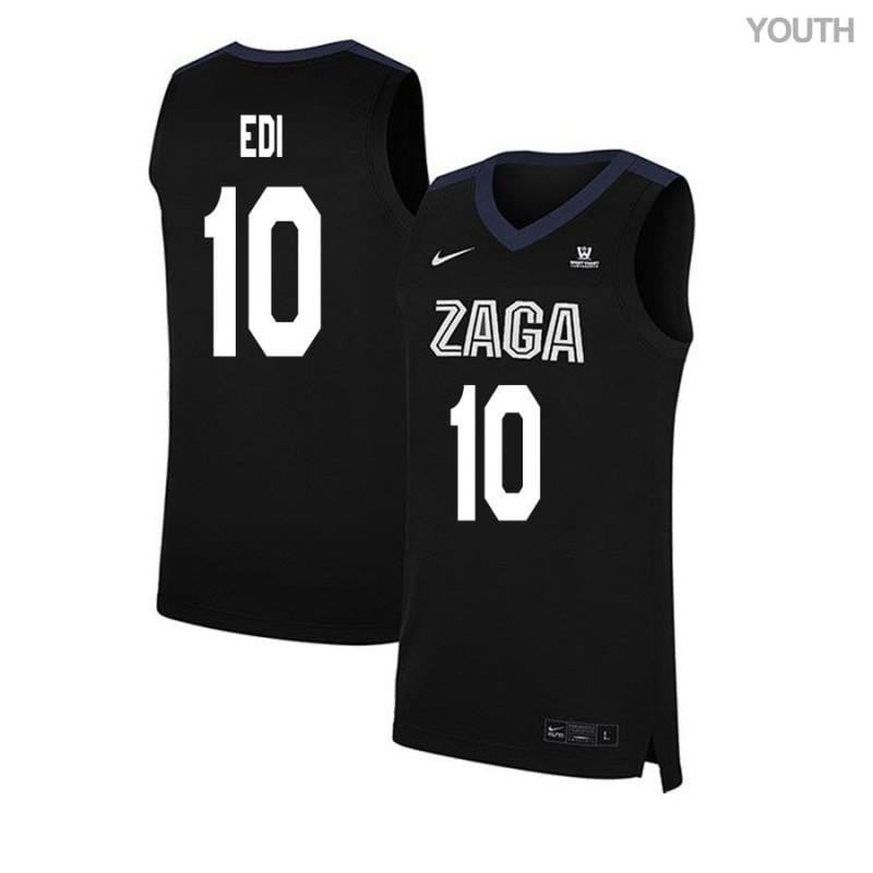 Youth 10 Guy Edi Black Elite Gonzaga Bulldogs Basketball Jersey