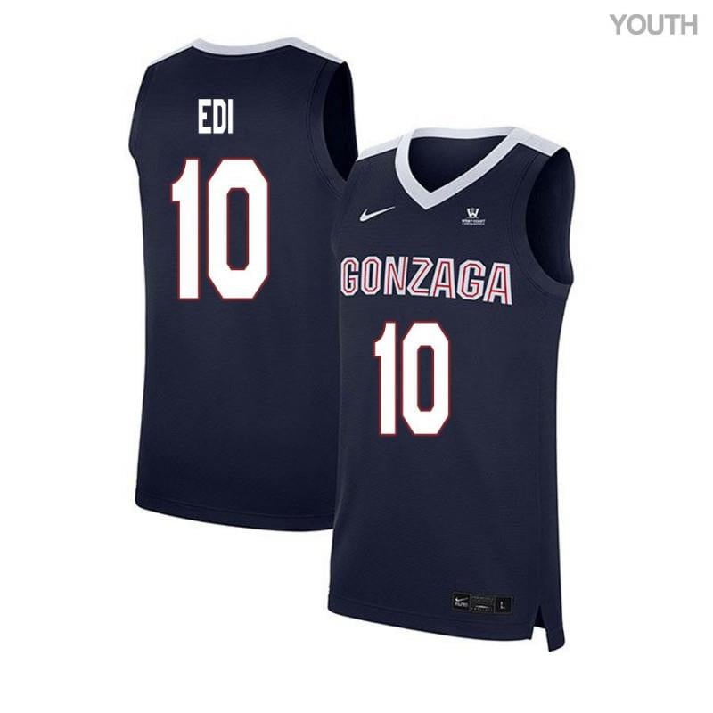 Youth 10 Guy Edi Navy Elite Gonzaga Bulldogs Basketball Jersey