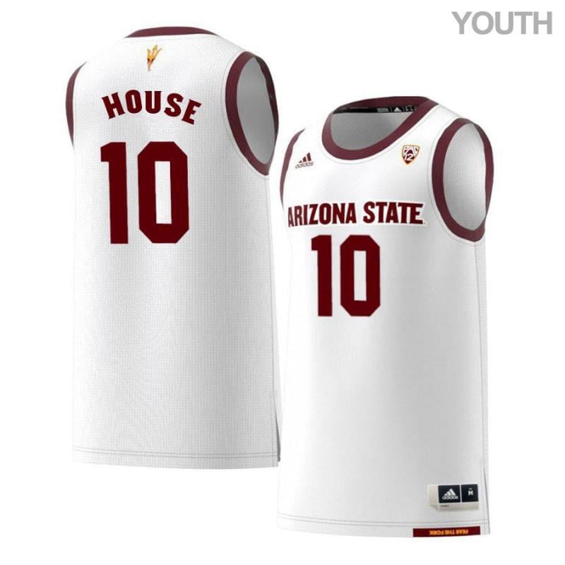 Youth 10 Jaelen House White Retro Arizona State Sun Devils Basketball Jersey