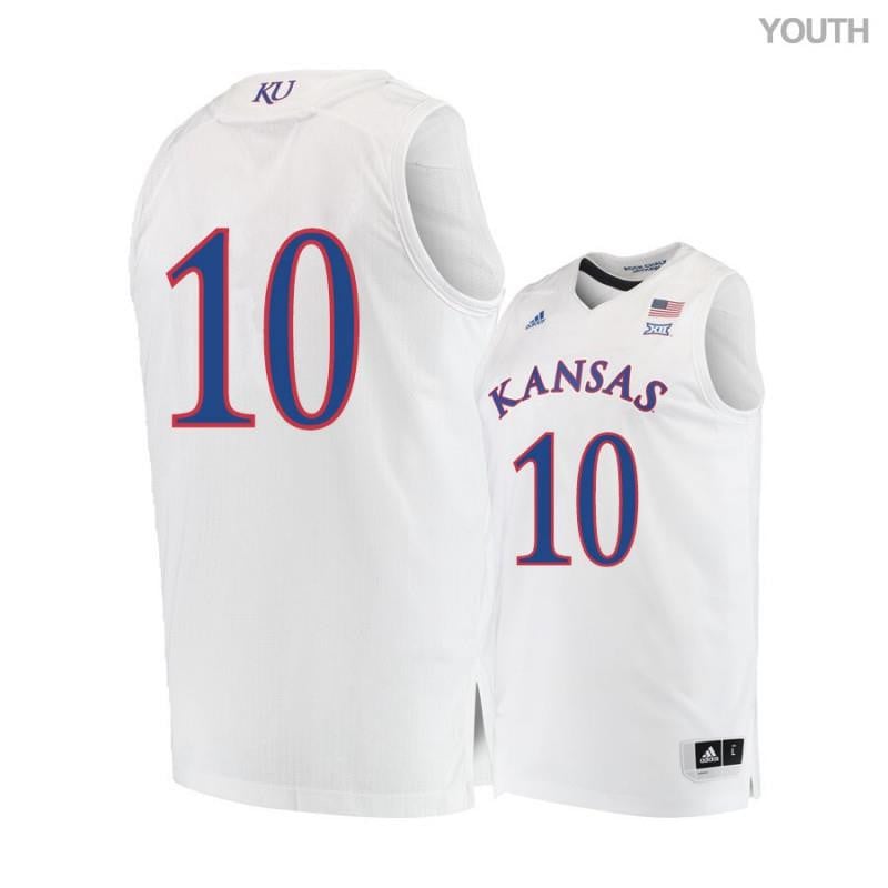 Youth 10 Sviatoslav Mykhailiuk White Kansas Jayhawks Basketball Jersey