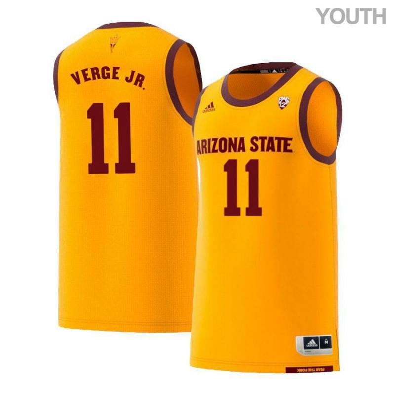 Youth 11 Alonzo Verge Jr Yellow Retro Arizona State Sun Devils Basketball Jersey