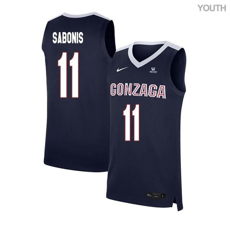 Youth 11 Domantas Sabonis Navy Elite Gonzaga Bulldogs Basketball Jersey