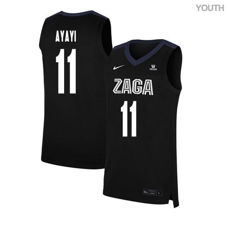 Youth 11 Joel Ayayi Black Elite Gonzaga Bulldogs Basketball Jersey