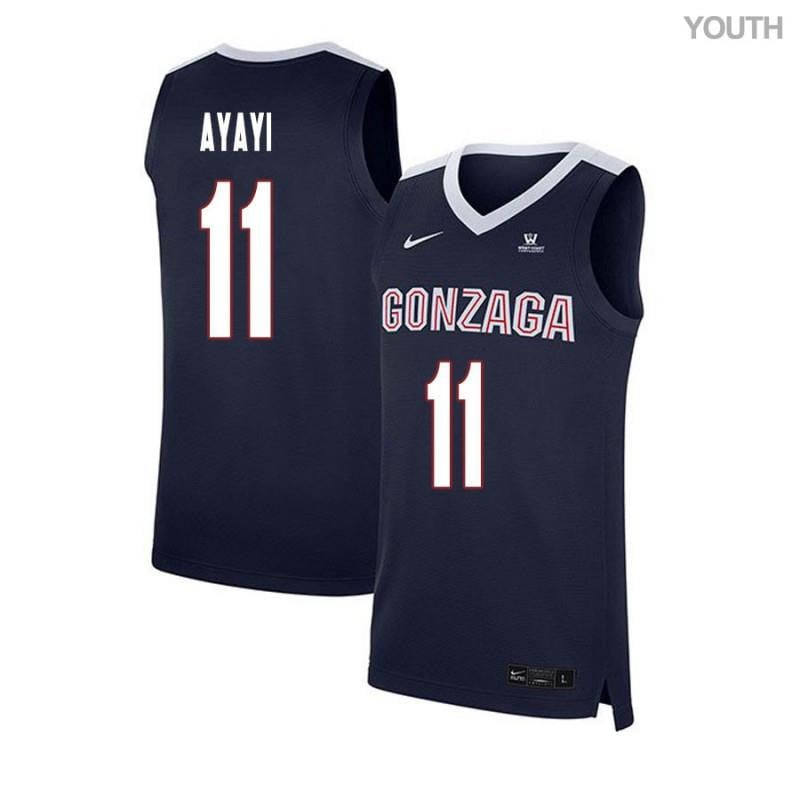Youth 11 Joel Ayayi Navy Elite Gonzaga Bulldogs Basketball Jersey