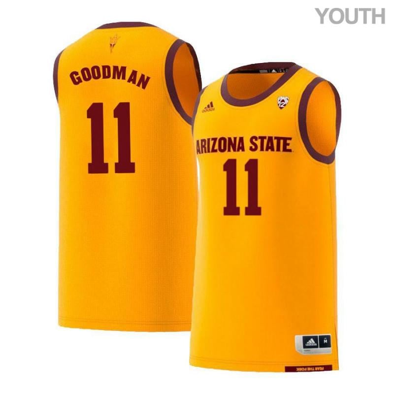 Youth 11 Savon Goodman Yellow Retro Arizona State Sun Devils Basketball Jersey