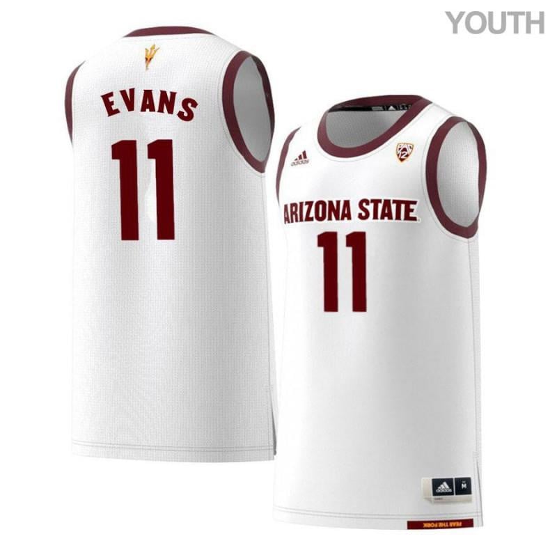 Youth 11 Shannon Evans White Retro Arizona State Sun Devils Basketball Jersey