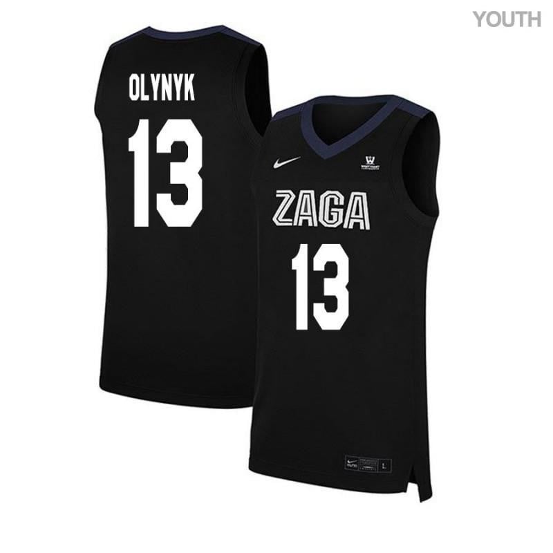 Youth 13 Kelly Olynyk Black Elite Gonzaga Bulldogs Basketball Jersey
