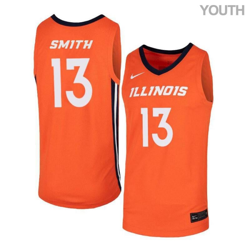 Youth 13 Mark Smith Orange Elite Illinois Fighting Illini Basketball Jersey