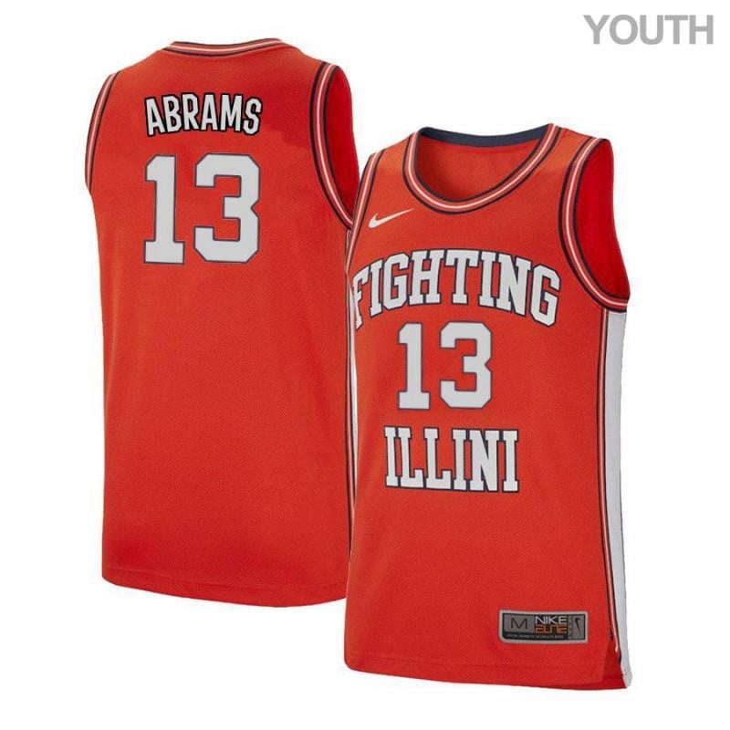Youth 13 Tracy Abrams Orange Retro Elite Illinois Fighting Illini Basketball Jersey