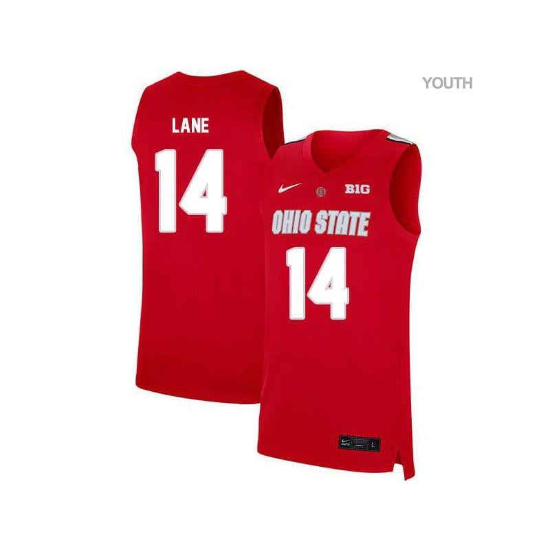 Youth 14 Joey Lane Red Elite Ohio State Buckeyes Basketball Jersey