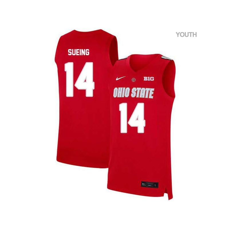 Youth 14 Justice Sueing Red Elite Ohio State Buckeyes Basketball Jersey