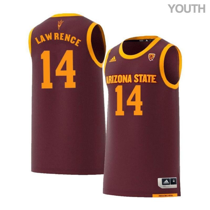 Youth 14 Kimani Lawrence Maroon Retro Arizona State Sun Devils Basketball Jersey