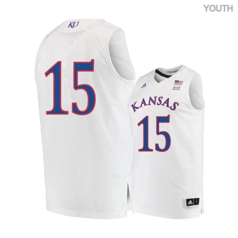 Youth 15 Carlton Bragg Jr White Kansas Jayhawks Basketball Jersey