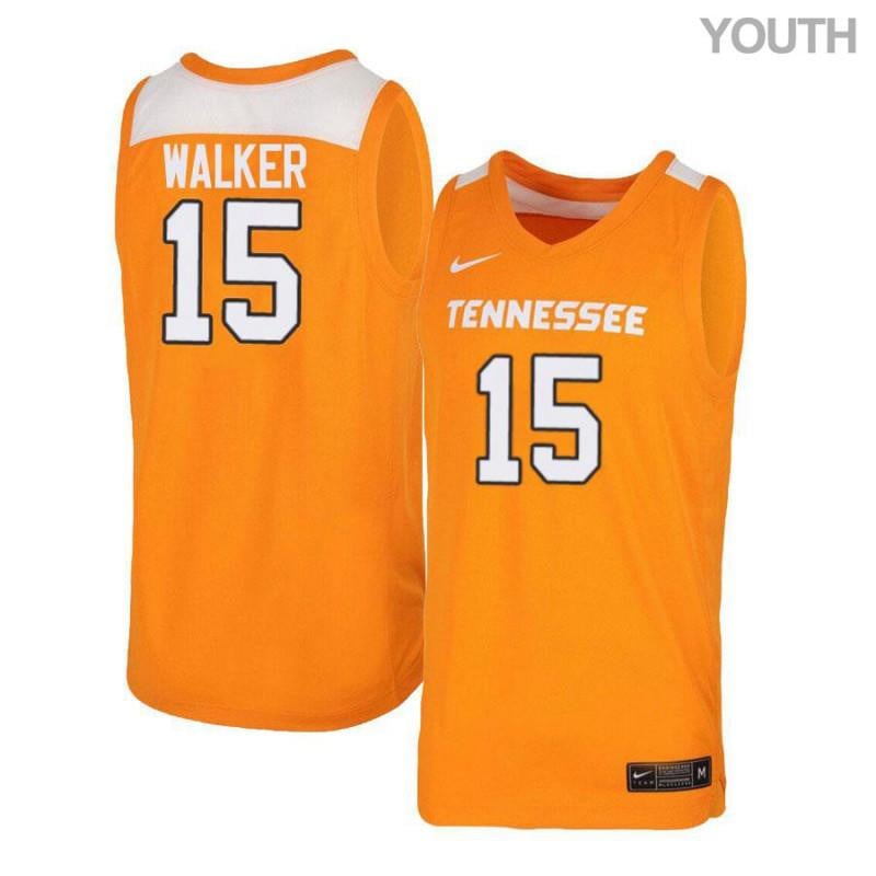Youth 15 Derrick Walker Orange White Elite Tennessee Volunteers Basketball Jersey