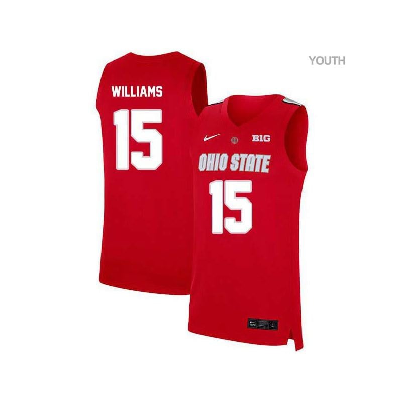 Youth 15 Kam Williams Red Elite Ohio State Buckeyes Basketball Jersey