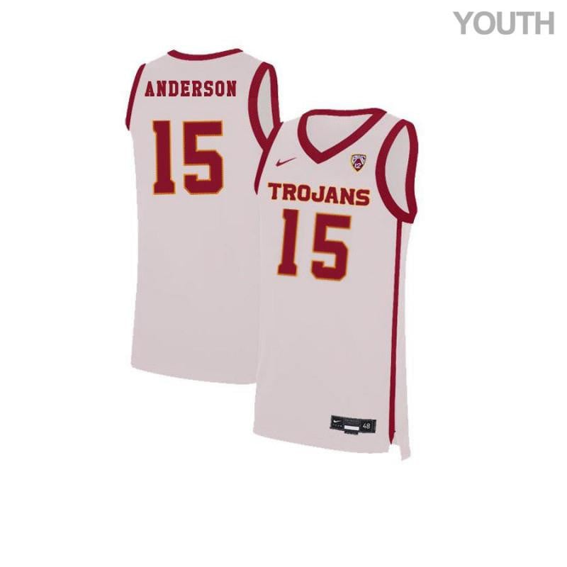 Youth 15 Mckay Anderson White Elite Usc Trojans Basketball Jersey