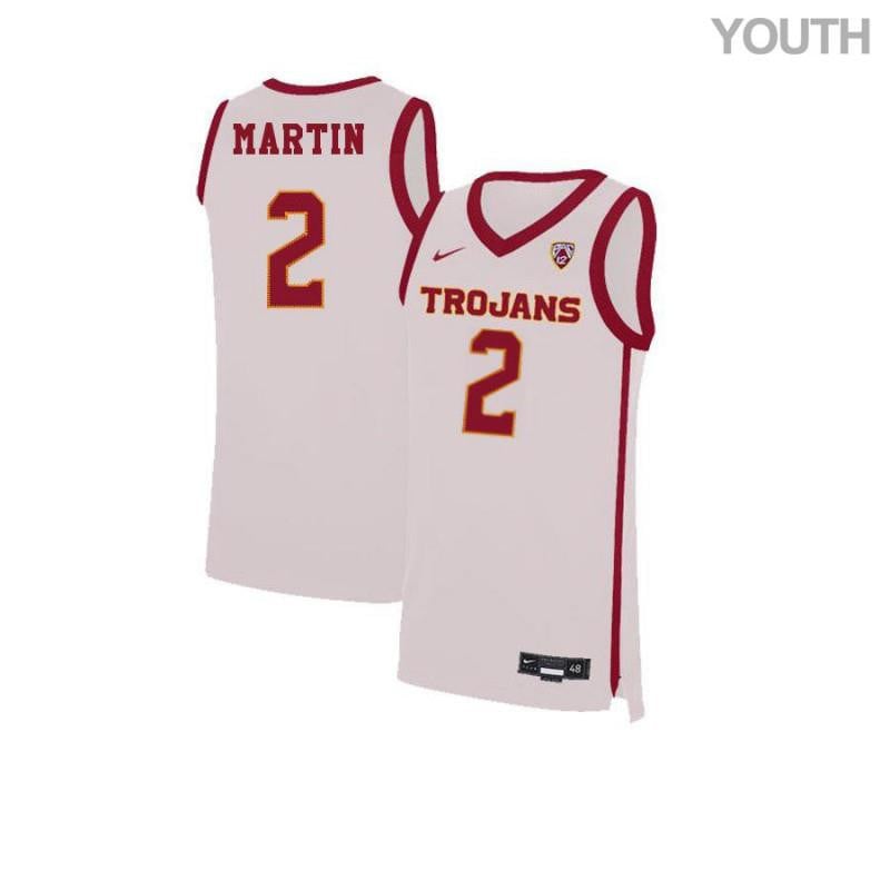 Youth 2 Malik Martin White Elite Usc Trojans Basketball Jersey