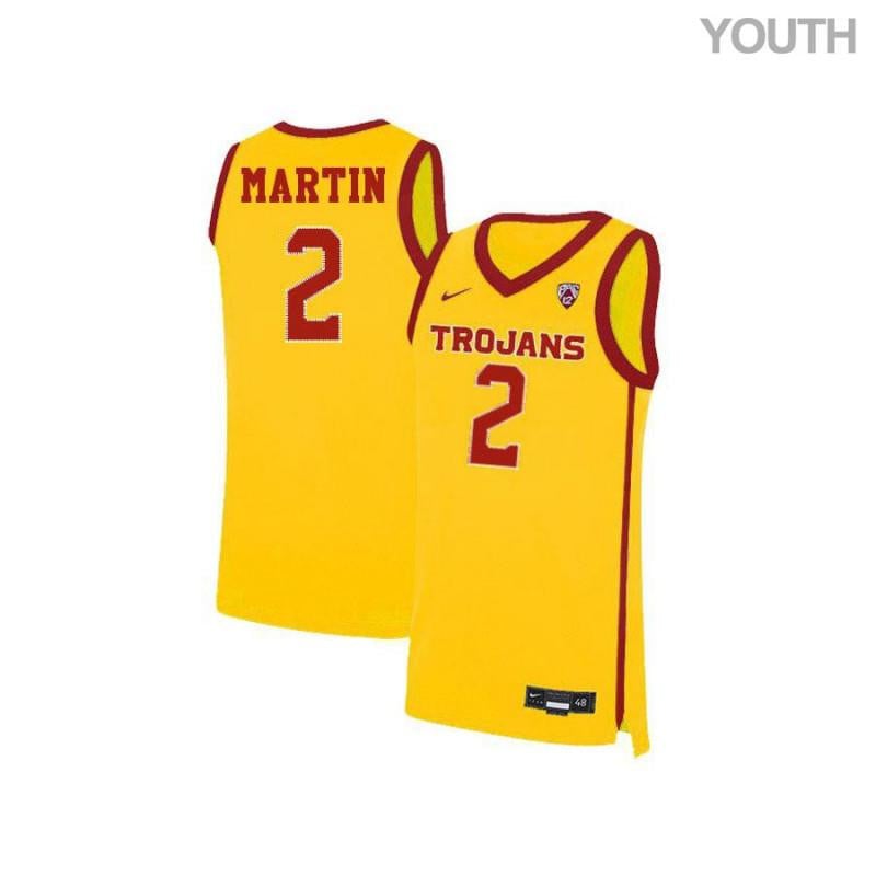 Youth 2 Malik Martin Yellow Elite Usc Trojans Basketball Jersey