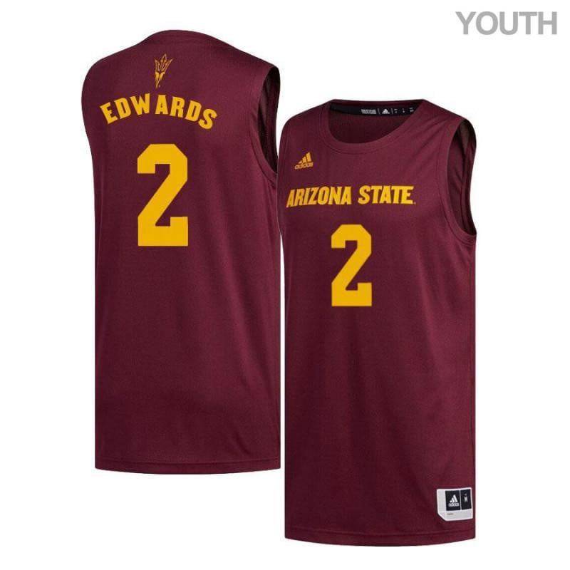 Youth 2 Rob Edwards Maroon Arizona State Sun Devils Basketball Jersey