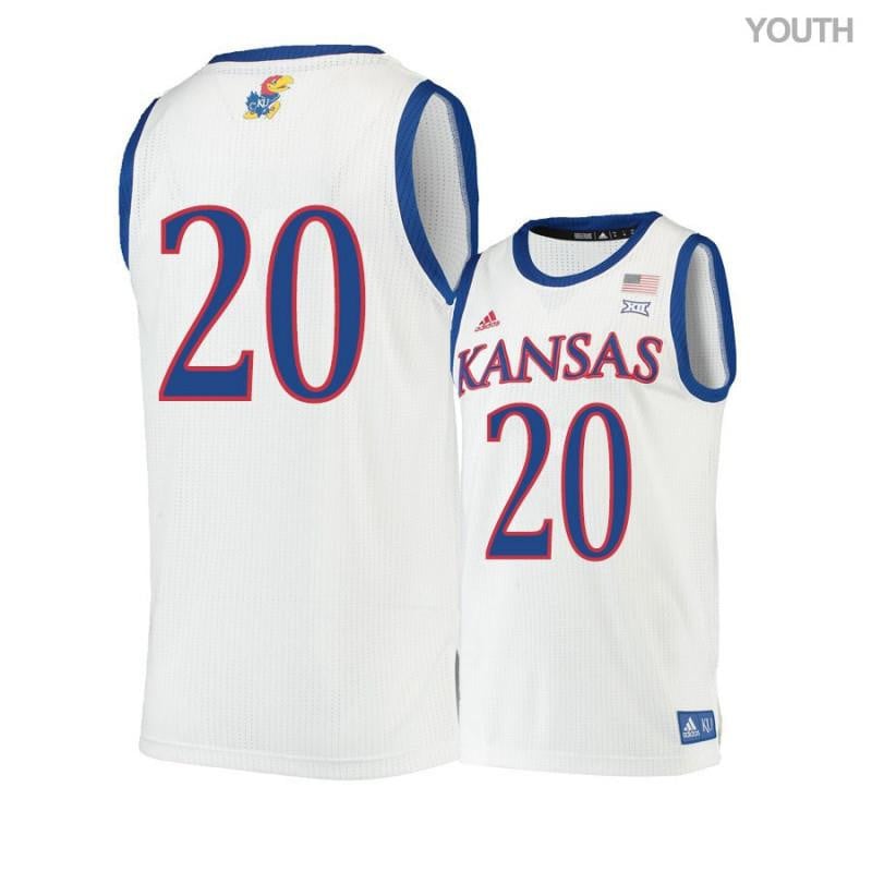 Youth 20 Tyler Self Beige Kansas Jayhawks Basketball Jersey