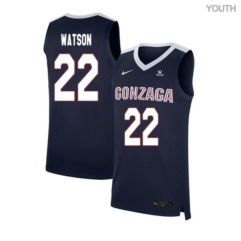 Youth 22 Anton Watson Navy Elite Gonzaga Bulldogs Basketball Jersey