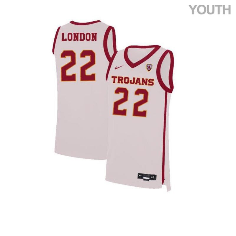 Youth 22 Drake London White Elite Usc Trojans Basketball Jersey