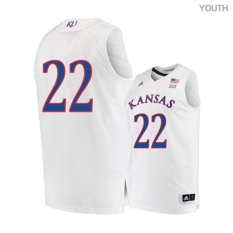 Youth 22 Dwight Coleby White Kansas Jayhawks Basketball Jersey