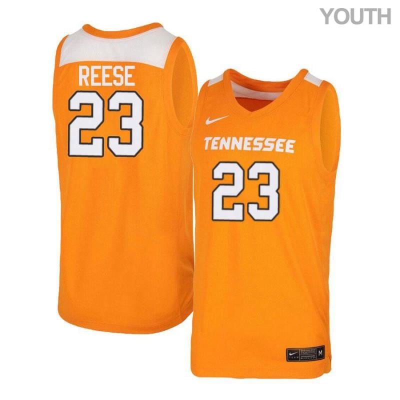 Youth 23 Derek Reese Orange White Elite Tennessee Volunteers Basketball Jersey