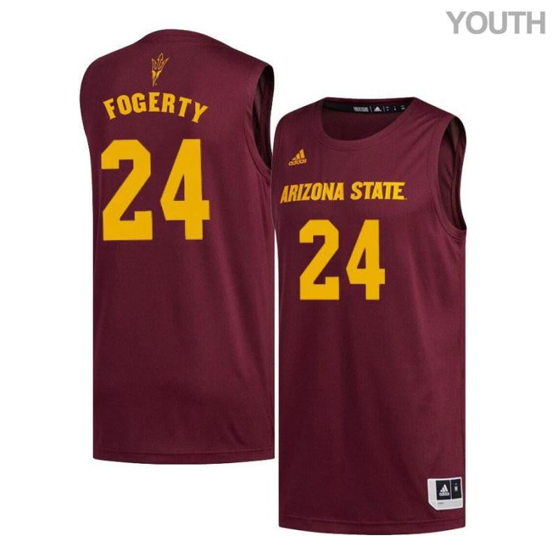 Youth 24 Grant Fogerty Maroon Arizona State Sun Devils Basketball Jersey