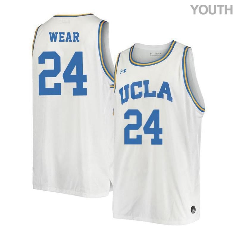 Youth 24 Travis Wear White Retro Elite Ucla Bruins Basketball Jersey