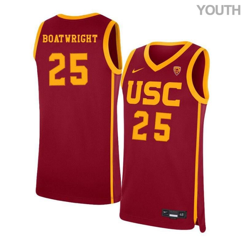Youth 25 Bennie Boatwright Red Elite Usc Trojans Basketball Jersey