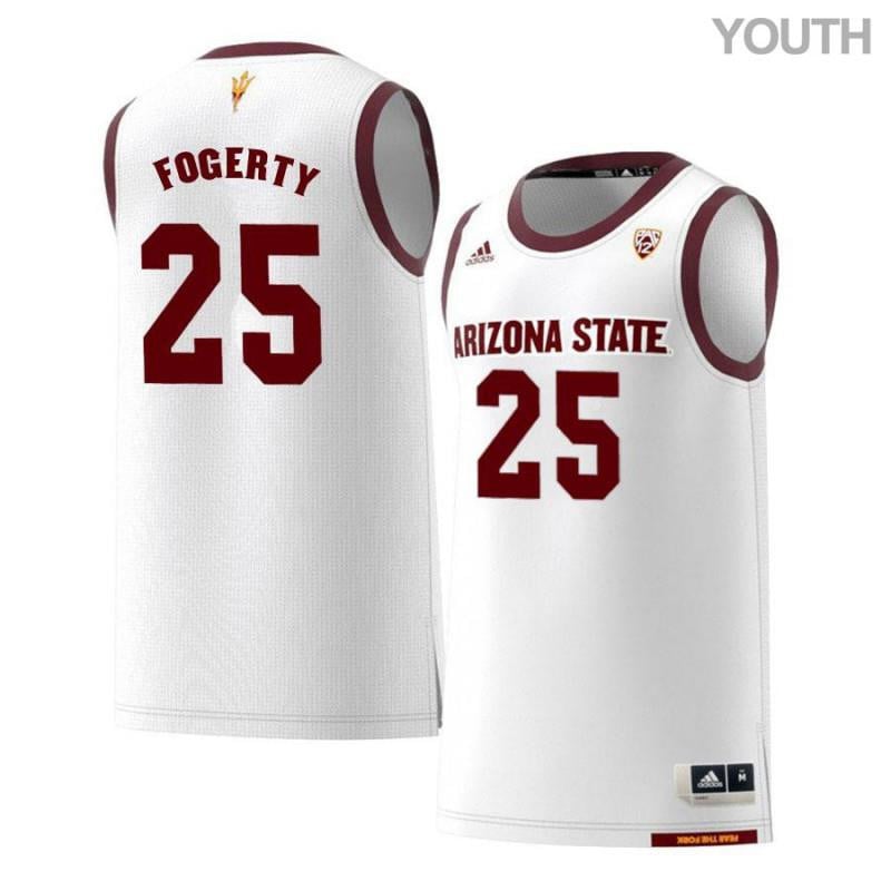 Youth 25 Grant Fogerty White Retro Arizona State Sun Devils Basketball Jersey