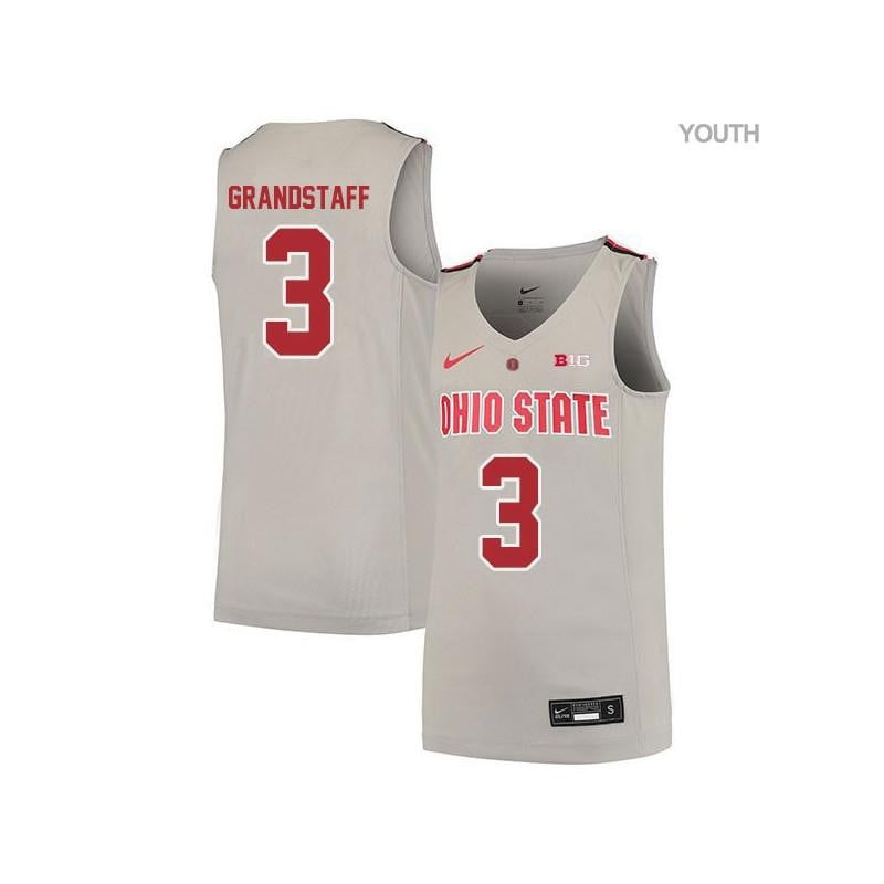 Youth 3 Austin Grandstaff Gray Elite Ohio State Buckeyes Basketball Jersey