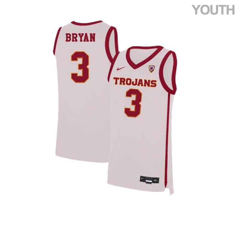 Youth 3 Chass Bryan White Elite Usc Trojans Basketball Jersey