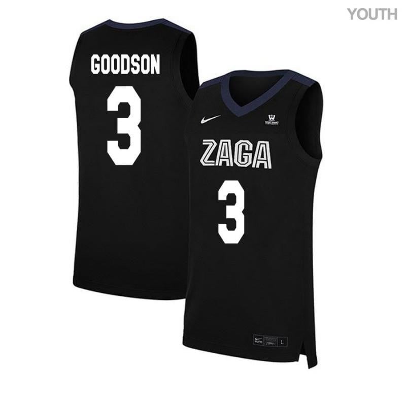 Youth 3 Demetri Goodson Black Elite Gonzaga Bulldogs Basketball Jersey