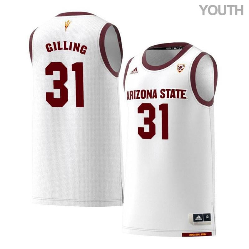 Youth 31 Jonathan Gilling White Retro Arizona State Sun Devils Basketball Jersey