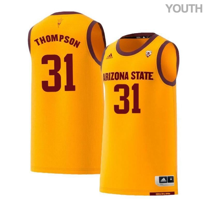 Youth 31 Trev Thompson Yellow Retro Arizona State Sun Devils Basketball Jersey