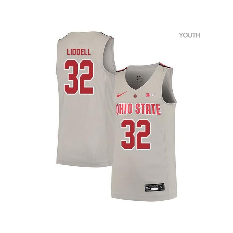 Youth 32 Ej Liddell Gray Elite Ohio State Buckeyes Basketball Jersey