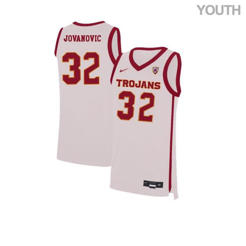 Youth 32 Nikola Jovanovic White Elite Usc Trojans Basketball Jersey