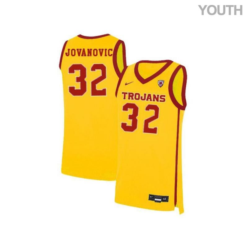 Youth 32 Nikola Jovanovic Yellow Elite Usc Trojans Basketball Jersey