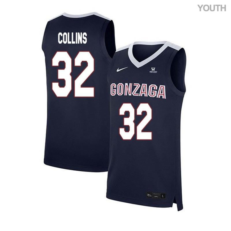 Youth 32 Zach Collins Navy Elite Gonzaga Bulldogs Basketball Jersey