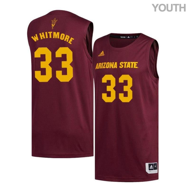 Youth 33 David Whitmore Maroon Arizona State Sun Devils Basketball Jersey