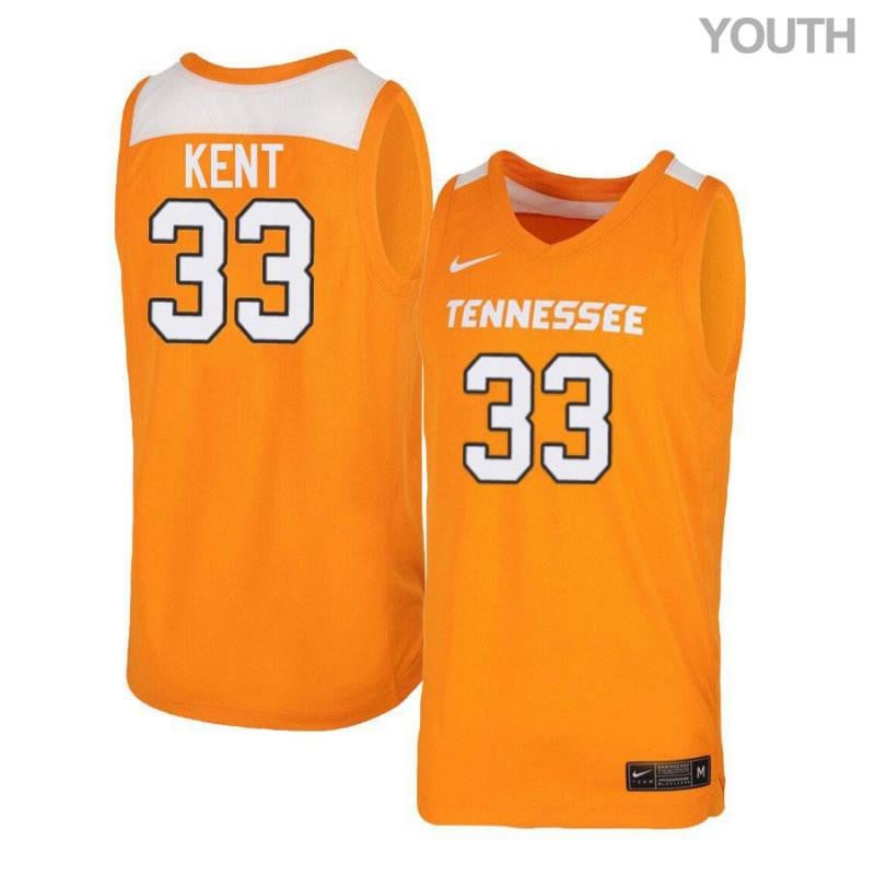 Youth 33 Zach Kent Orange White Elite Tennessee Volunteers Basketball Jersey